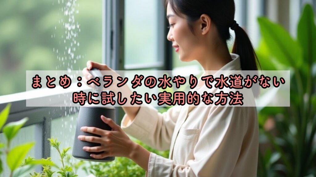 まとめ：ベランダの水やりで水道がない時に試したい実用的な方法