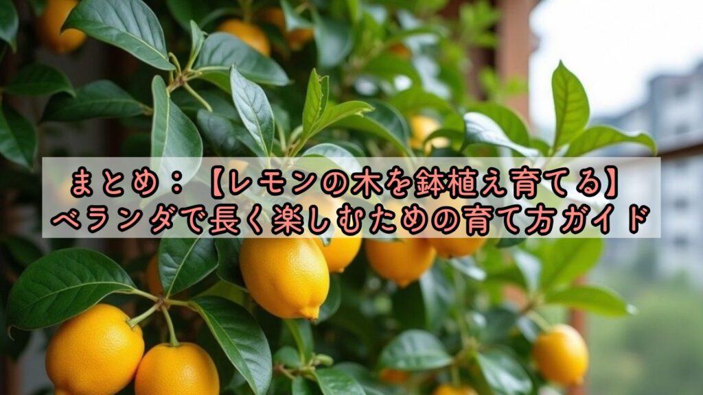 まとめ：【レモンの木を鉢植え育てる】ベランダで長く楽しむための育て方ガイド