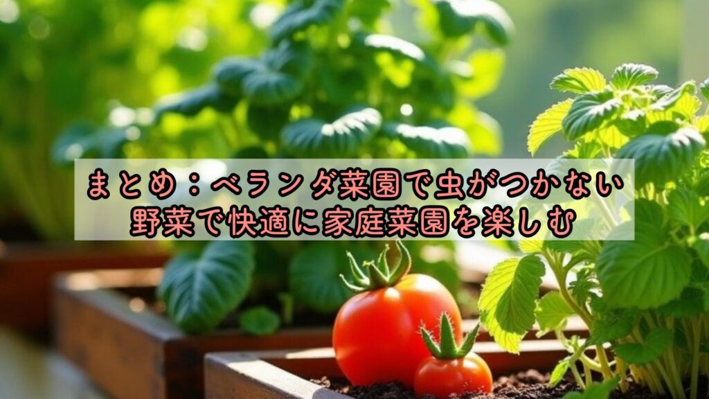 まとめ：ベランダ菜園で虫がつかない野菜で快適に家庭菜園を楽しむ