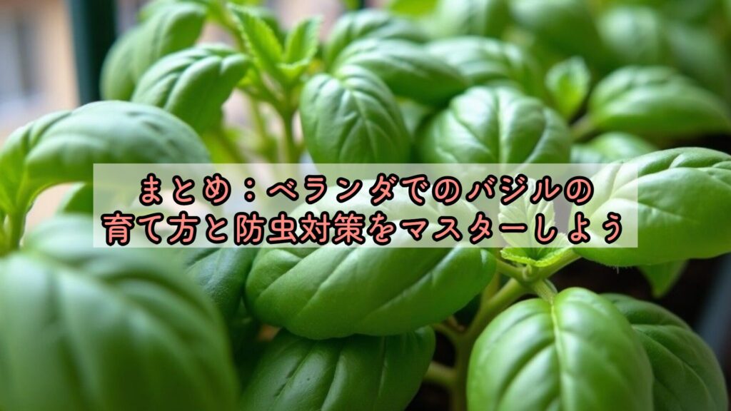 まとめ:ベランダでのバジルの育て方と防虫対策をマスターしよう