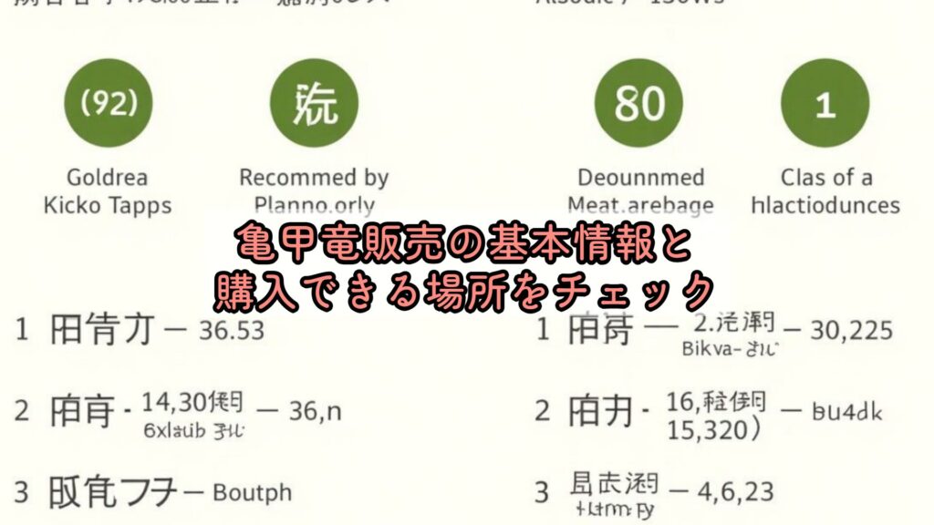 亀甲竜販売の基本情報と購入できる場所をチェック