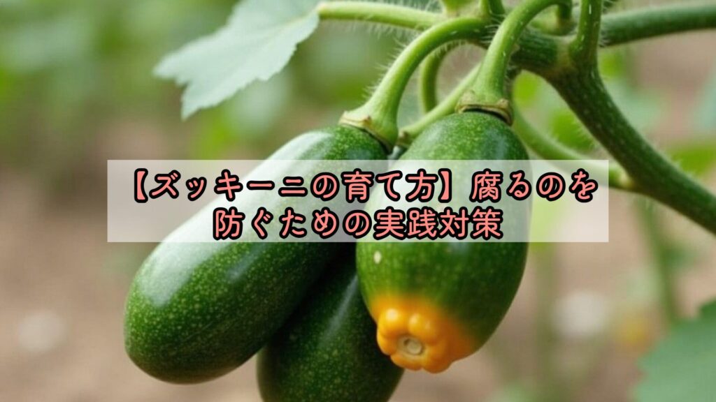 【ズッキーニの育て方】腐るのを防ぐための実践対策