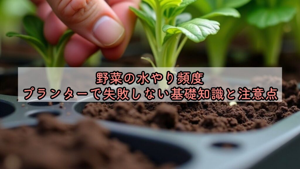 野菜の水やり頻度、プランターで失敗しない基礎知識と注意点