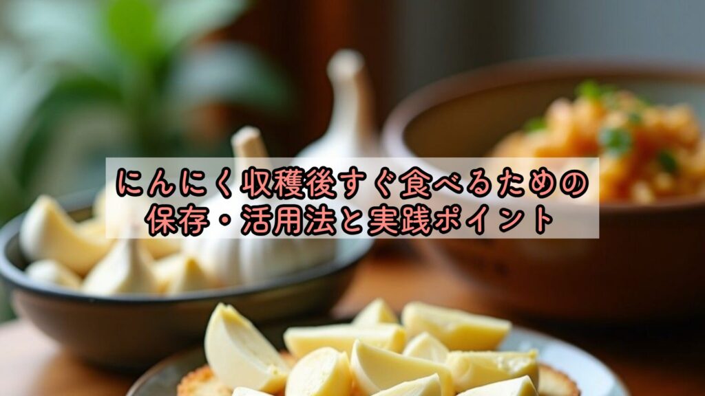 にんにく収穫後すぐ食べるための保存・活用法と実践ポイント