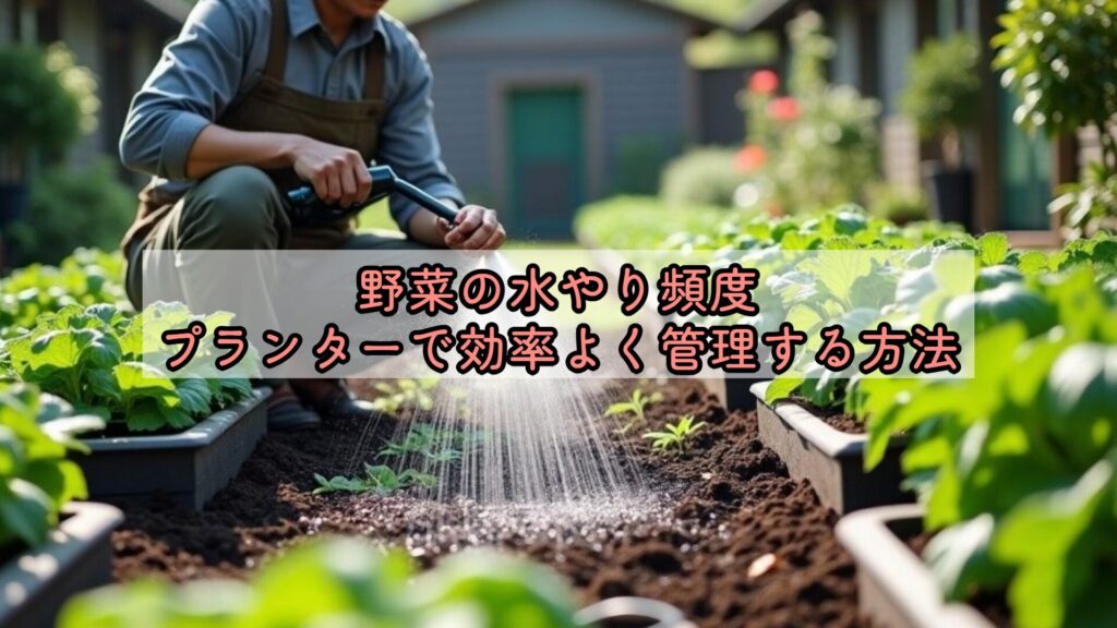 野菜の水やり頻度、プランターで効率よく管理する方法