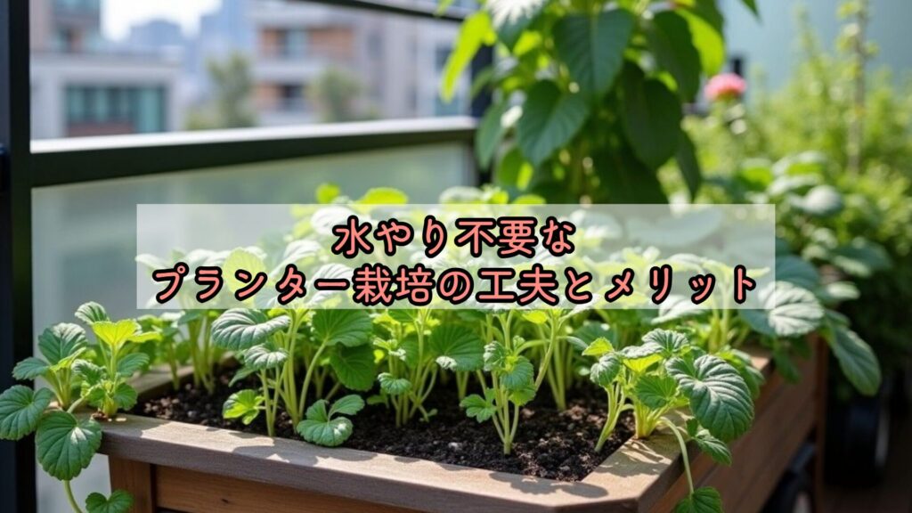水やり不要なプランター栽培の工夫とメリット
