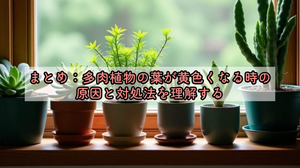まとめ:多肉植物の葉が黄色くなる時の原因と対処法を理解する