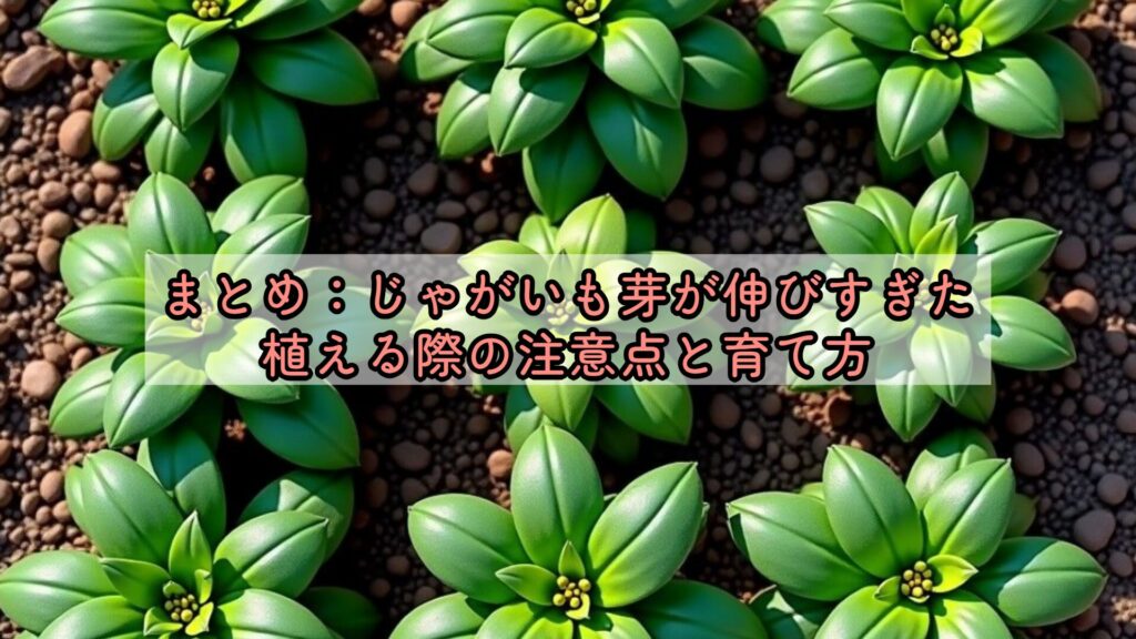 まとめ:じゃがいも芽が伸びすぎた、植える際の注意点と育て方