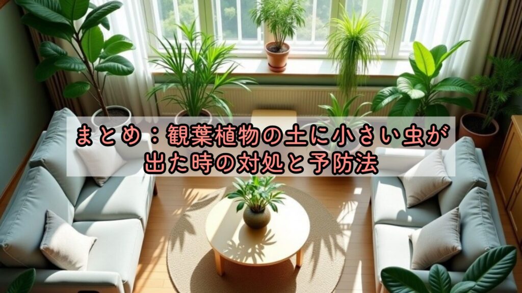 まとめ:観葉植物の土に小さい虫が出た時の対処と予防法