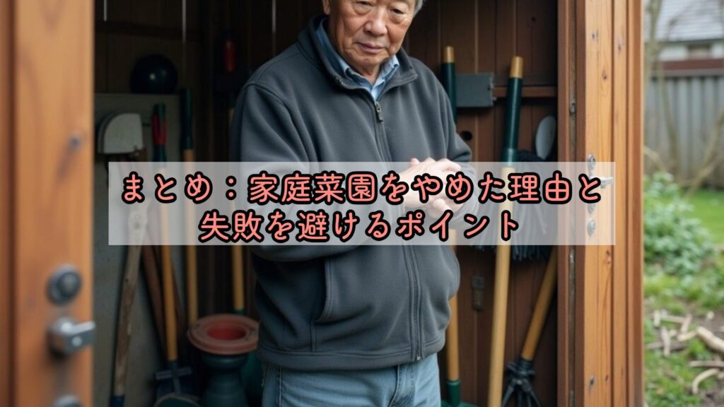 まとめ:家庭菜園をやめた理由と失敗を避けるポイント
