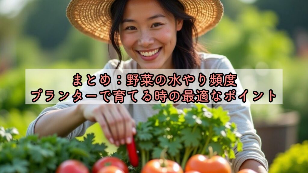 まとめ:野菜の水やり頻度、プランターで育てる時の最適なポイント