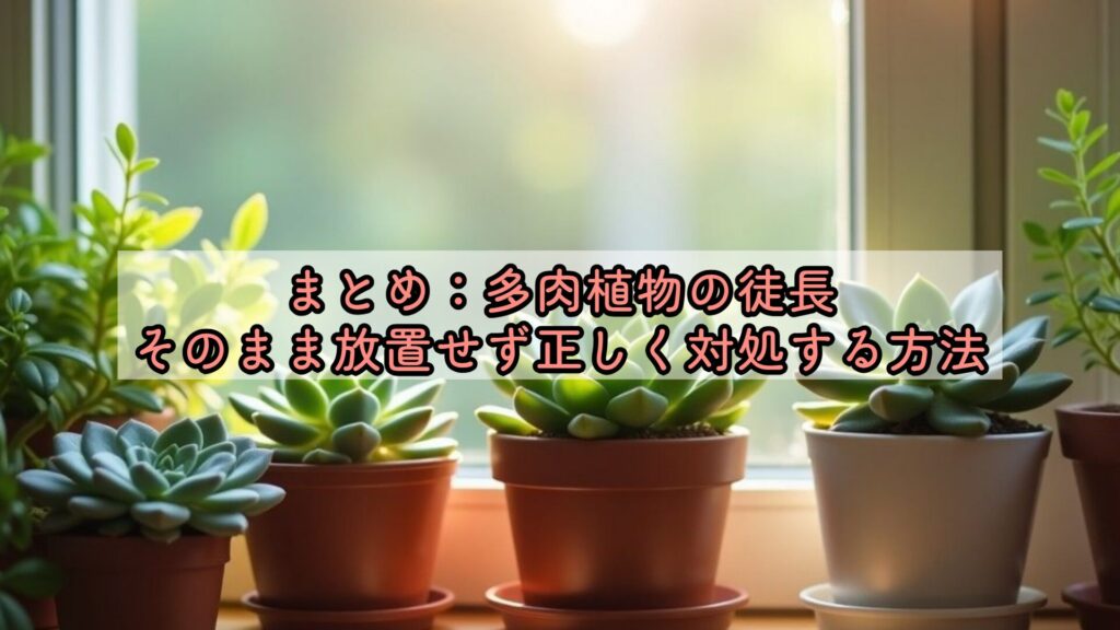 まとめ:多肉植物の徒長、そのまま放置せず正しく対処する方法
