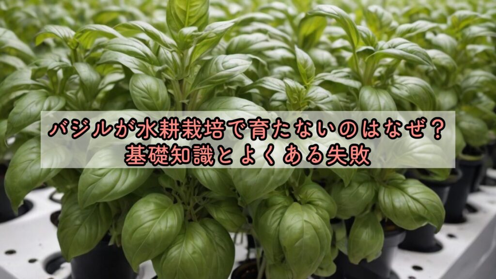 バジルが水耕栽培で育たないのはなぜ?基礎知識とよくある失敗