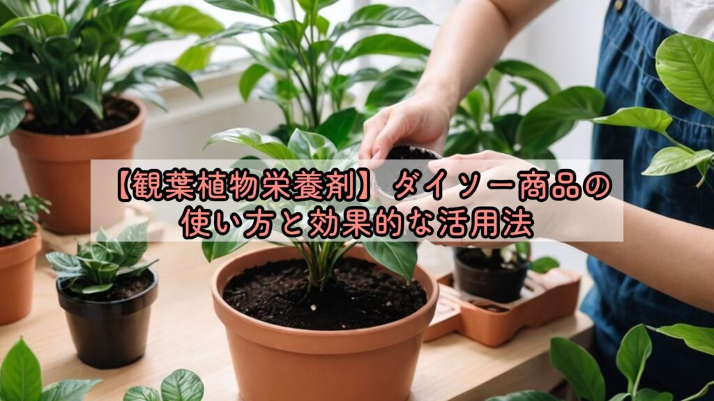 【観葉植物栄養剤】ダイソー商品の使い方と効果的な活用法