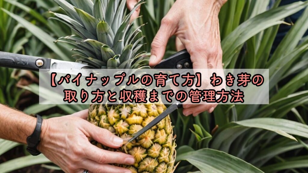 【パイナップルの育て方】わき芽の取り方と収穫までの管理方法