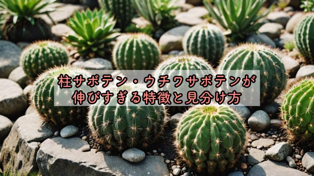 柱サボテン・ウチワサボテンが伸びすぎる特徴と見分け方